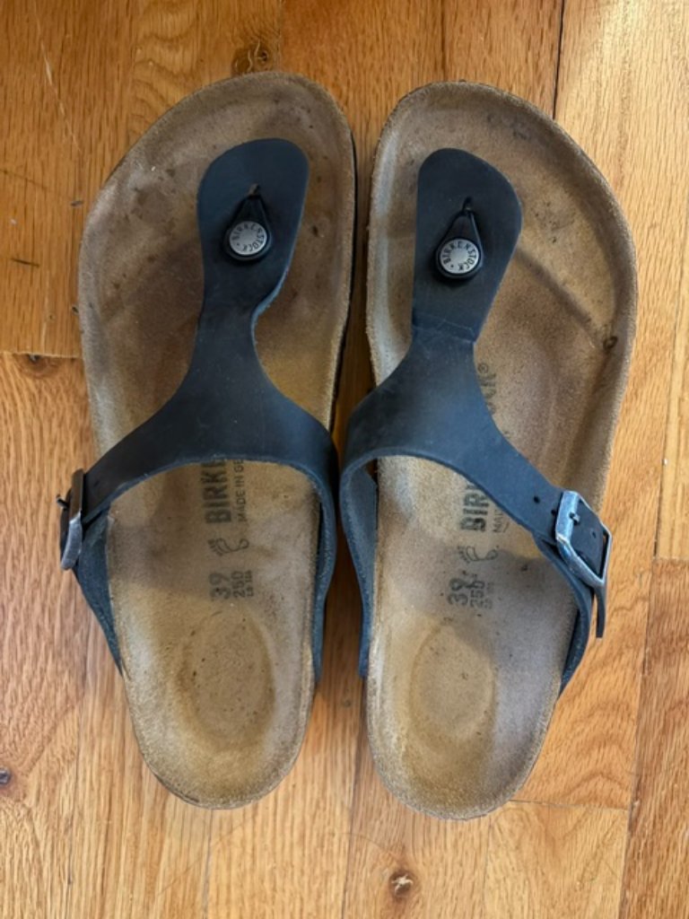 Birkenstock Gizeh Black Thong Sandals Size 39 Regular Width